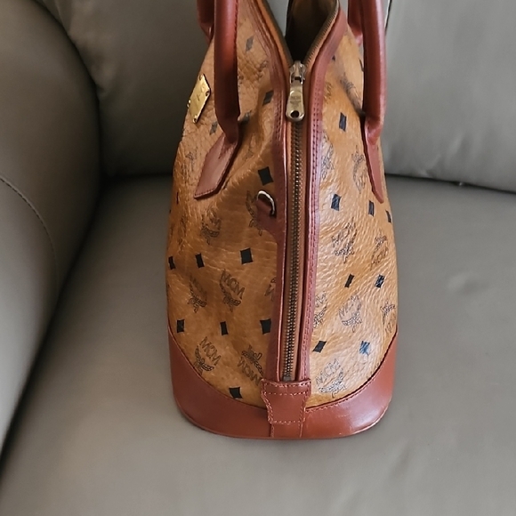 MCM Cognac Visetos Satchel Great Condition 16x10 - Picture 6 of 9